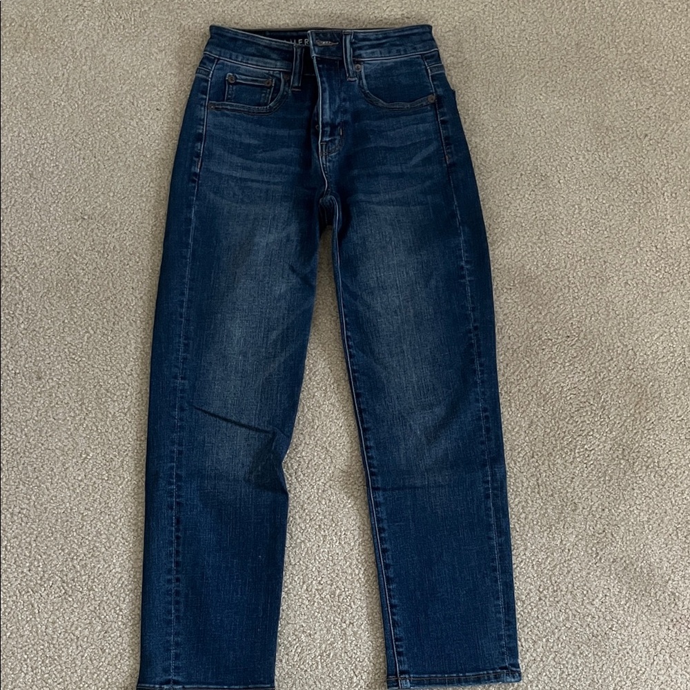 American Eagle Outfitters Dark Blue Straight Leg Jeans